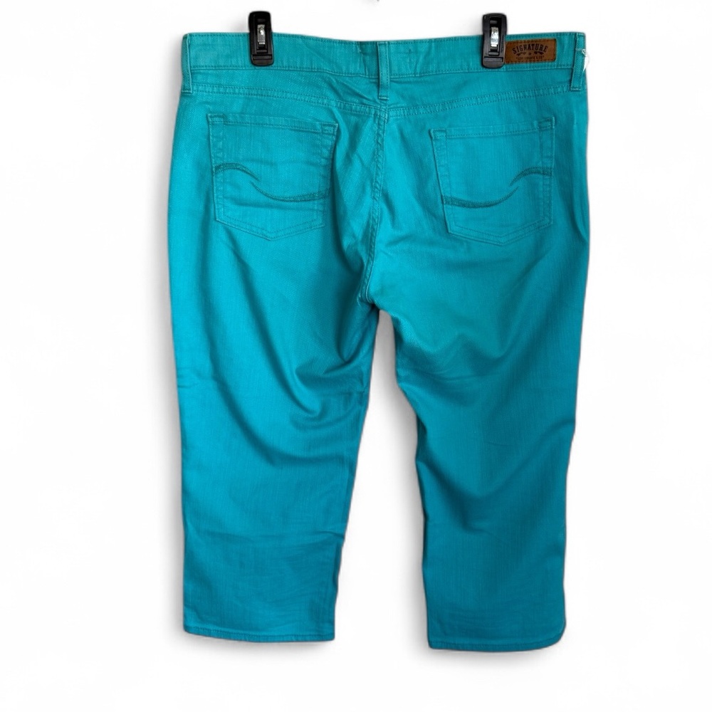 Signature by Levi Strauss & Co Turquoise Stretch Capri Jeans Women’s Size 18 - Picture 5 of 11